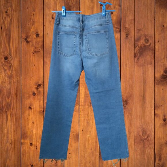 Rewash Juniors Size 1R/25 Blue Beaded Frayed Hem Denim Jeans Boho Hippie - Picture 5 of 5